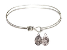 Load image into Gallery viewer, St. Sebastian / Baseball Custom Bangle - Silver