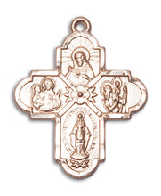 Load image into Gallery viewer, 4-Way Cross Custom Pendant - Yellow Gold
