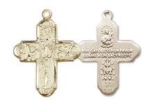 Load image into Gallery viewer, 5-Way Cross Custom Pendant - Yellow Gold
