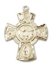 Load image into Gallery viewer, 5-Way Cross Custom Pendant - Yellow Gold
