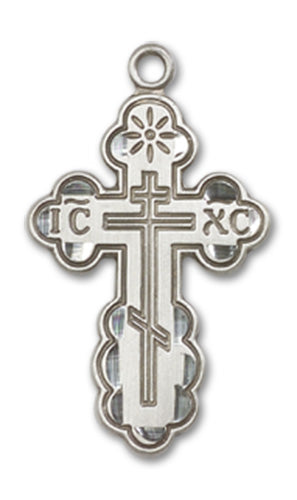 St. Olga Cross Custom Pendant - Sterling Silver