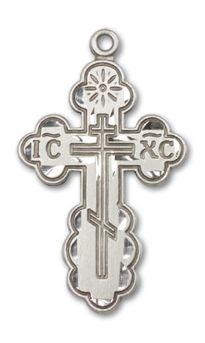 St. Olga Cross Custom Pendant - Sterling Silver