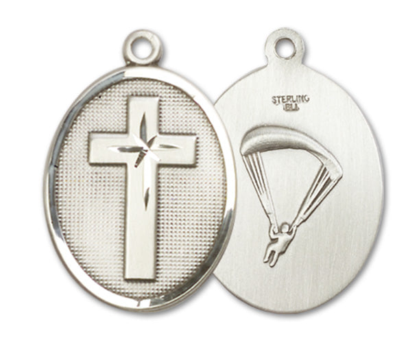 Cross / Paratrooper Custom Pendant - Sterling Silver