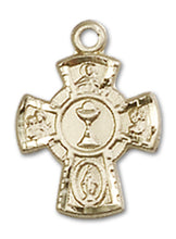 Load image into Gallery viewer, 5-Way Cross / Chalice Custom Pendant - Yellow Gold
