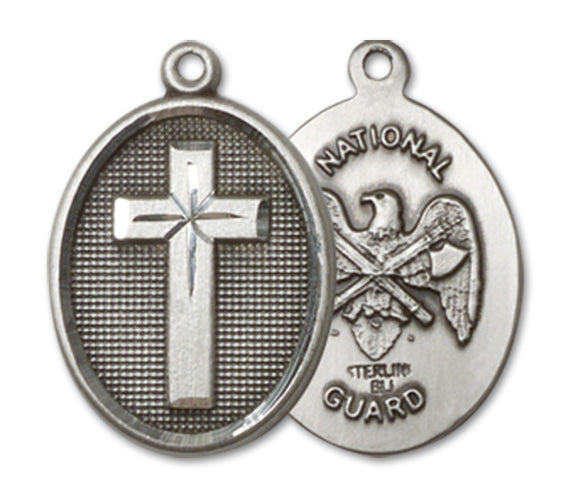 Cross / National Guard Custom Pendant - Sterling Silver