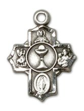 Load image into Gallery viewer, Communion 5-Way Cross Custom Pendant - Sterling Silver
