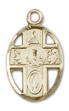 Load image into Gallery viewer, 5-Way Cross / Chalice Custom Pendant - Yellow Gold
