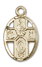 Load image into Gallery viewer, 5-Way Cross Custom Pendant - Yellow Gold
