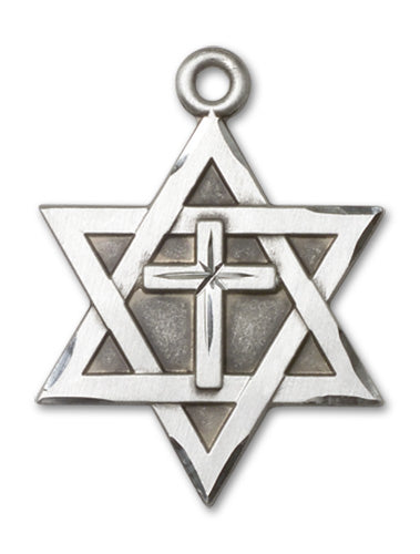 Star Of David W/ Cross Custom Pendant - Sterling Silver