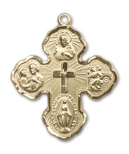 Load image into Gallery viewer, 5-Way Cross Custom Pendant - Yellow Gold
