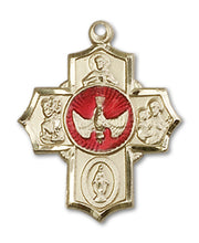 Load image into Gallery viewer, 5-Way Cross Custom Pendant - Yellow Gold
