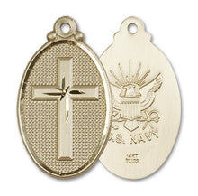 Load image into Gallery viewer, Cross / Navy Custom Pendant - Yellow Gold
