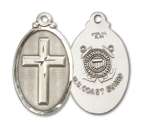 Cross / Coast Guard Custom Pendant - Sterling Silver