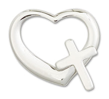 Load image into Gallery viewer, Heart / Cross Custom Pendant - Sterling Silver
