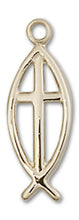 Load image into Gallery viewer, Fish / Cross Custom Pendant - Yellow Gold

