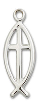 Load image into Gallery viewer, Fish / Cross Custom Pendant - Sterling Silver
