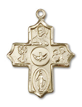 Load image into Gallery viewer, 5-Way Cross Custom Pendant - Yellow Gold
