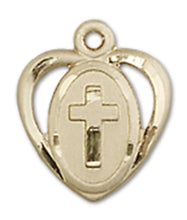 Load image into Gallery viewer, Heart / Cross Custom Pendant - Yellow Gold
