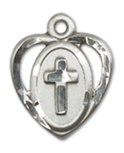 Heart / Cross Custom Pendant - Sterling Silver