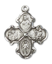 Load image into Gallery viewer, 4-Way Cross Custom Pendant - Sterling Silver
