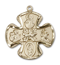 Load image into Gallery viewer, 5-Way Cross Custom Pendant - Yellow Gold
