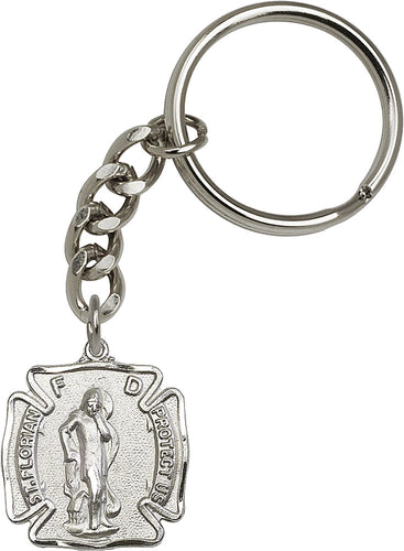 St. Florian Keychain - Silver Oxide