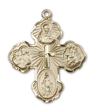 Load image into Gallery viewer, 5-Way Cross Custom Pendant - Yellow Gold
