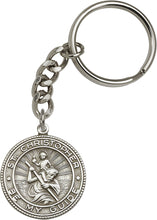 Load image into Gallery viewer, St. Christopher Keychain - Silver Oxide
