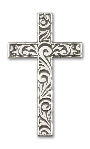 Knurled Cross Custom Pendant - Sterling Silver
