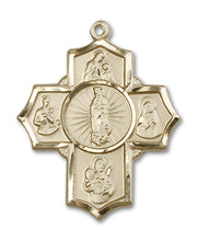 Load image into Gallery viewer, 5-Way Cross / Motherhood Custom Pendant - Yellow Gold
