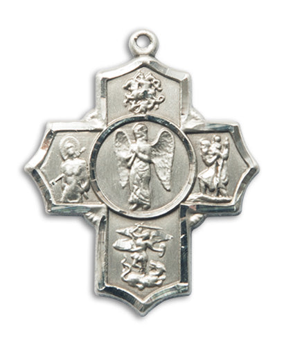Warrior 5-Way Cross Custom Pendant - Sterling Silver