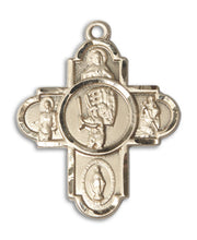 Load image into Gallery viewer, 5-Way Cross / Baseball Custom Pendant - Yellow Gold
