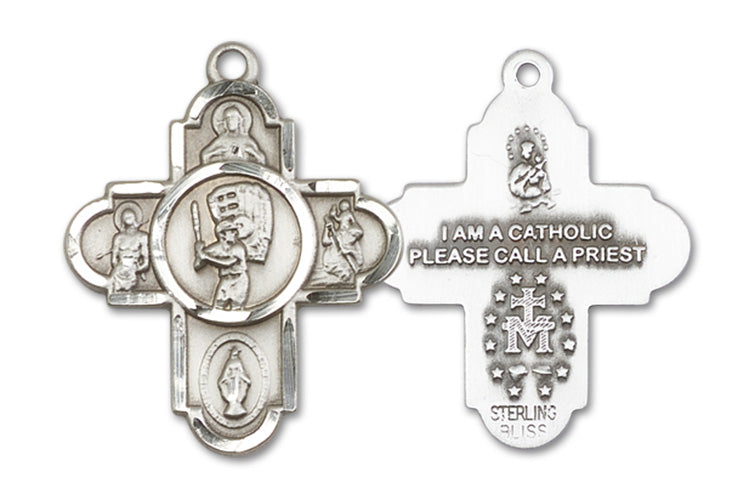 5-Way Cross / Baseball Custom Pendant - Sterling Silver