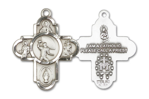 5-Way Cross / Football Custom Pendant - Sterling Silver