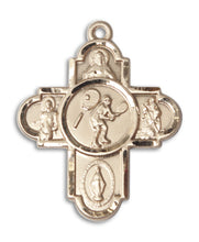 Load image into Gallery viewer, 5-Way Cross Tennis Custom Pendant - Yellow Gold
