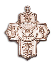 Load image into Gallery viewer, 5-Way Cross / Navy Custom Pendant - Yellow Gold
