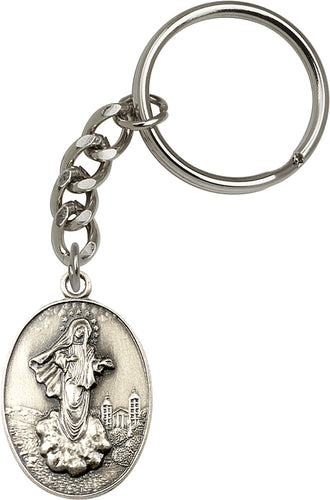 Medjugorje Keychain - Silver Oxide