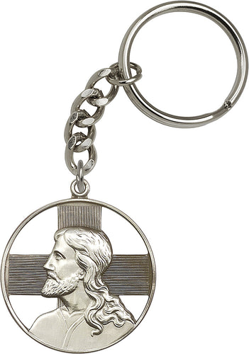 Christ Keychain - Silver Oxide