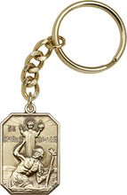 Load image into Gallery viewer, St. Christopher Keychain - Gold Oxide
