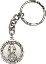 Load image into Gallery viewer, Our Lady of the Highway Keychain - Silver Oxide
