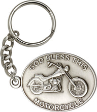 Load image into Gallery viewer, God Bless This Motorcycle Keychain - Silver Oxide
