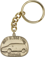 Load image into Gallery viewer, God Bless This Mini-Van Keychain - Gold Oxide
