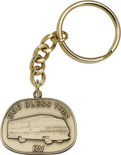 Load image into Gallery viewer, God Bless This Rv Keychain - Gold Oxide
