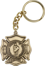 Load image into Gallery viewer, St. Florian Keychain - Gold Oxide
