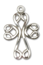Load image into Gallery viewer, Scroll Cross Custom Pendant - Sterling Silver
