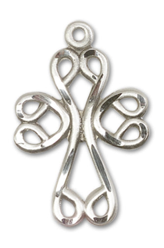 Scroll Cross Custom Pendant - Sterling Silver