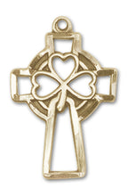 Load image into Gallery viewer, Shamrock Cross Custom Pendant - Yellow Gold
