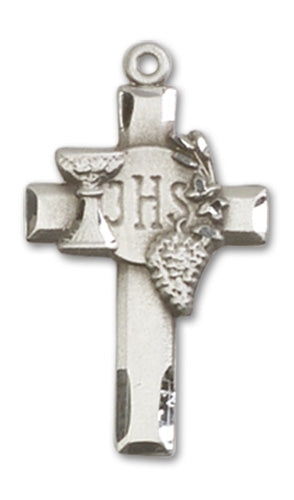 Cross W/Ihs Grapes Custom Pendant - Sterling Silver