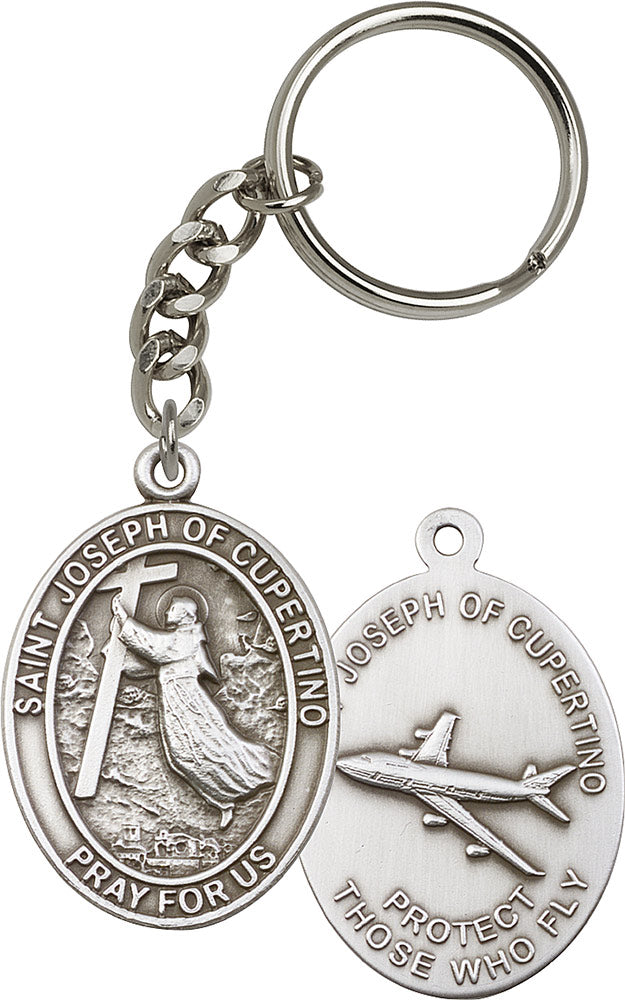 St. Joseph of Cupertino Keychain - Silver Oxide