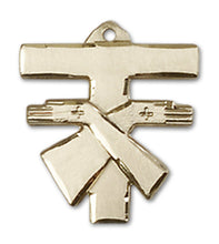Load image into Gallery viewer, Franciscan Cross Custom Pendant - Yellow Gold
